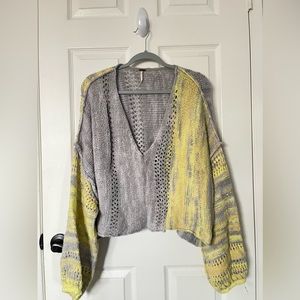 Free People Amethyst Cropped Knit Sweater size Medium
